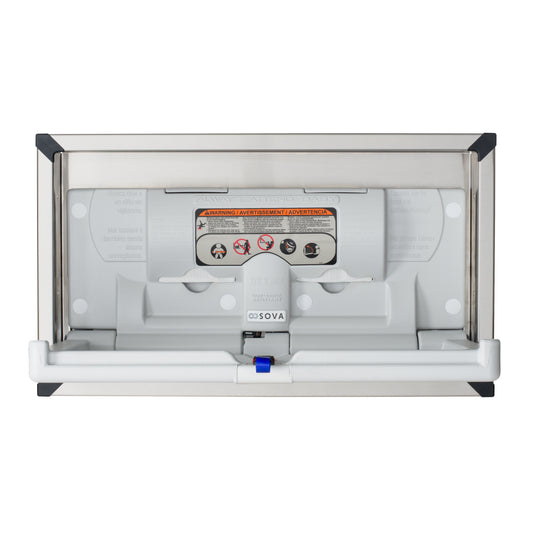 Stainless Steel Origin Horizontal Baby Changing Station front view on white background