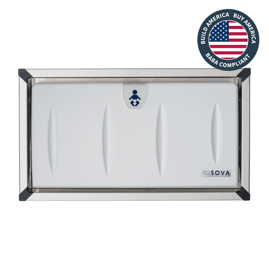 Origin Horizontal Baby Changing Station with Stainless Steel Recessed Frame