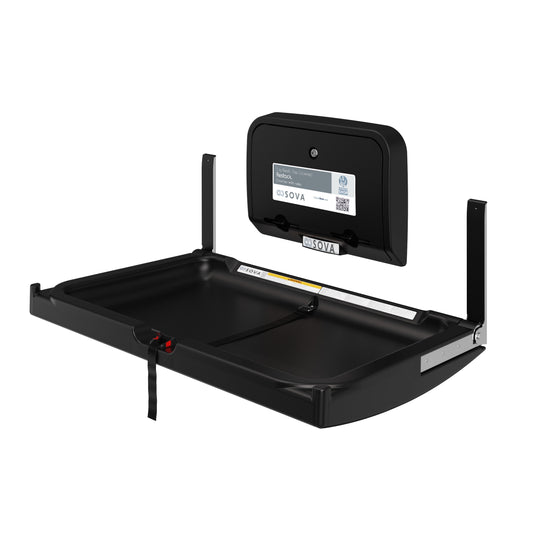Black Element Baby Changing Station with dispenser on white background