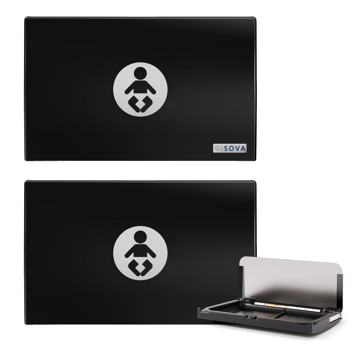 Element XB Horizontal Baby Changing Station with Stainless Steel Backsplash