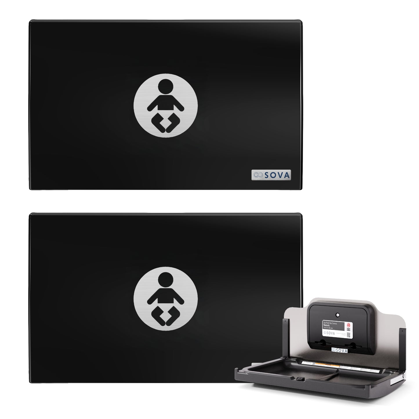 Element LX Horizontal Baby Changing Station with Liner Dispenser and Backsplash