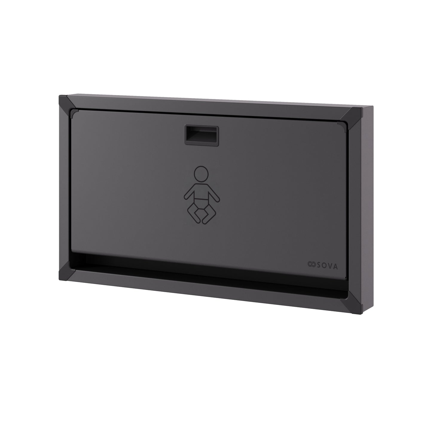 Vantage Matte Black Stainless Steel Horizontal Baby Changing Station