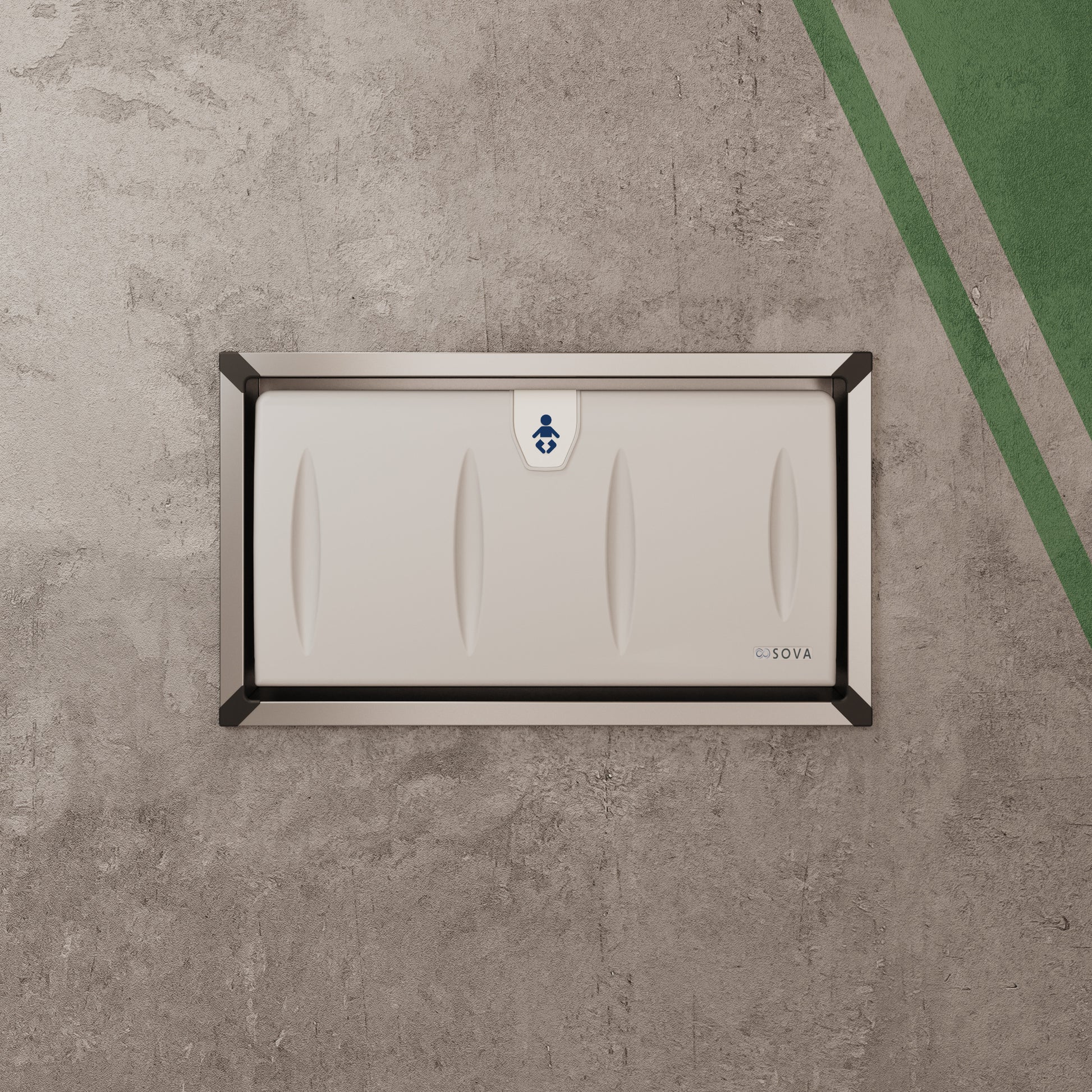 Origin Stainless steel horizontal baby changing station mounted on wall