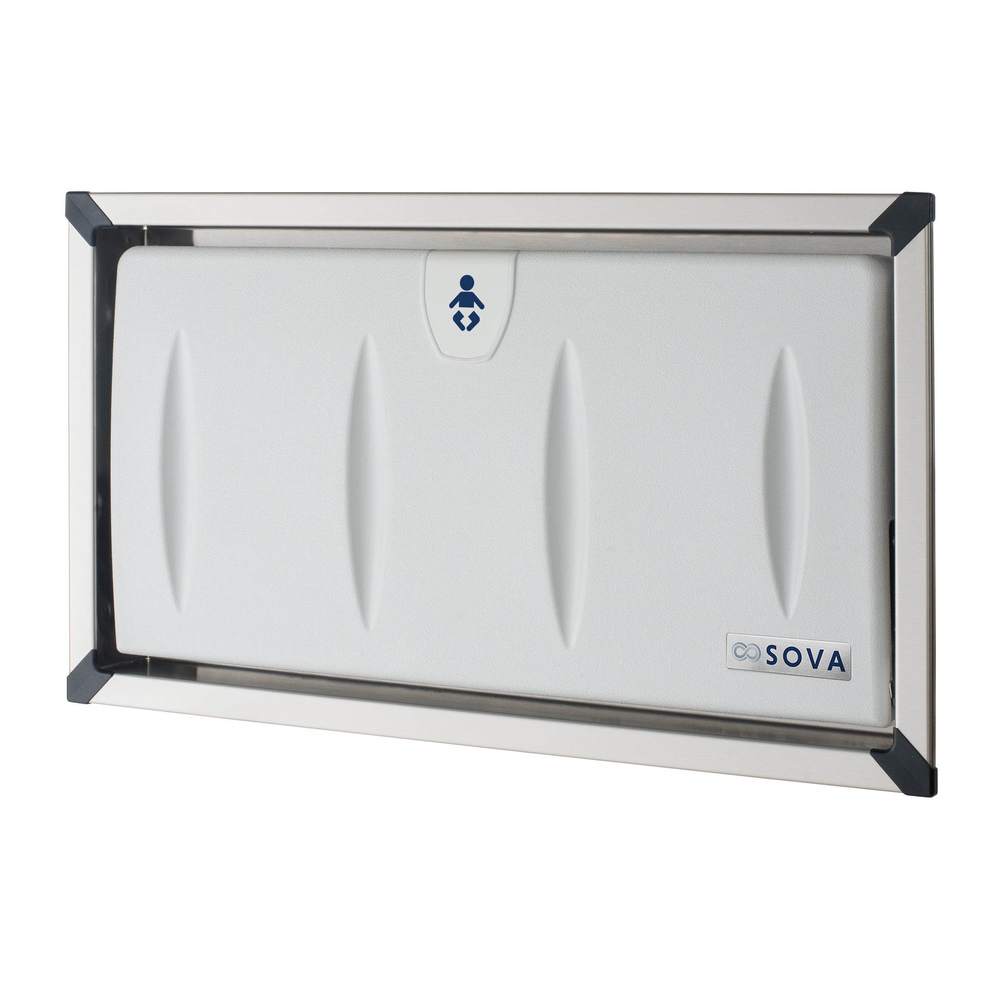 Stainless Steel Origin Horizontal Baby Changing station on white background