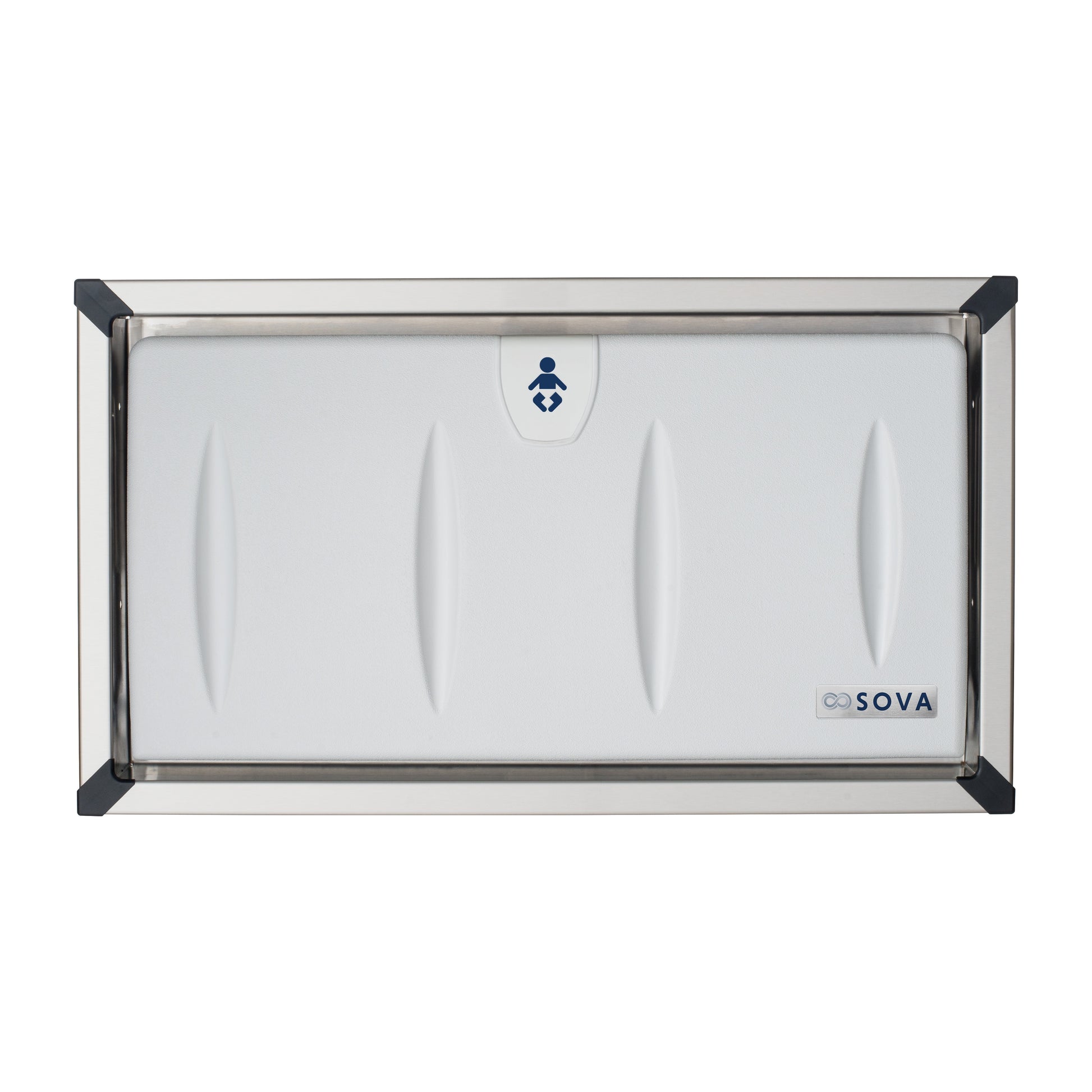 Stainless Steel Origin Horizontal Baby Changing Station on white background