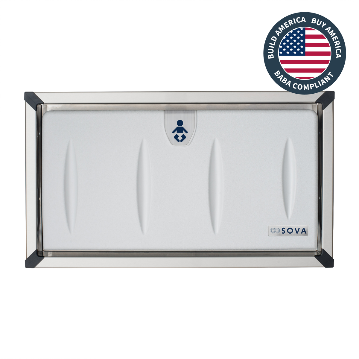 Origin Horizontal Baby Changing Station with Stainless Steel Recessed Frame