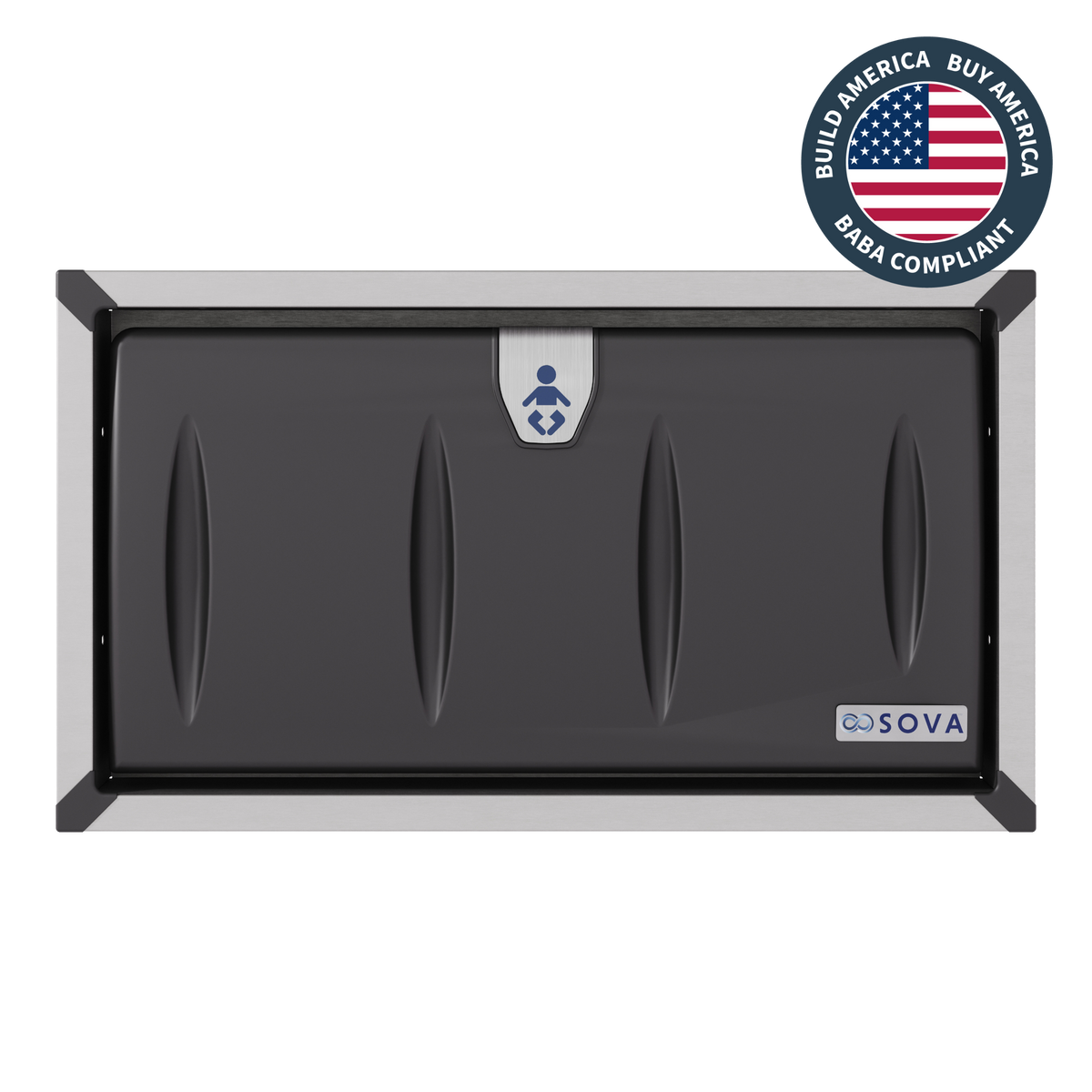 Origin Horizontal Baby Changing Station with Stainless Steel Recessed Frame