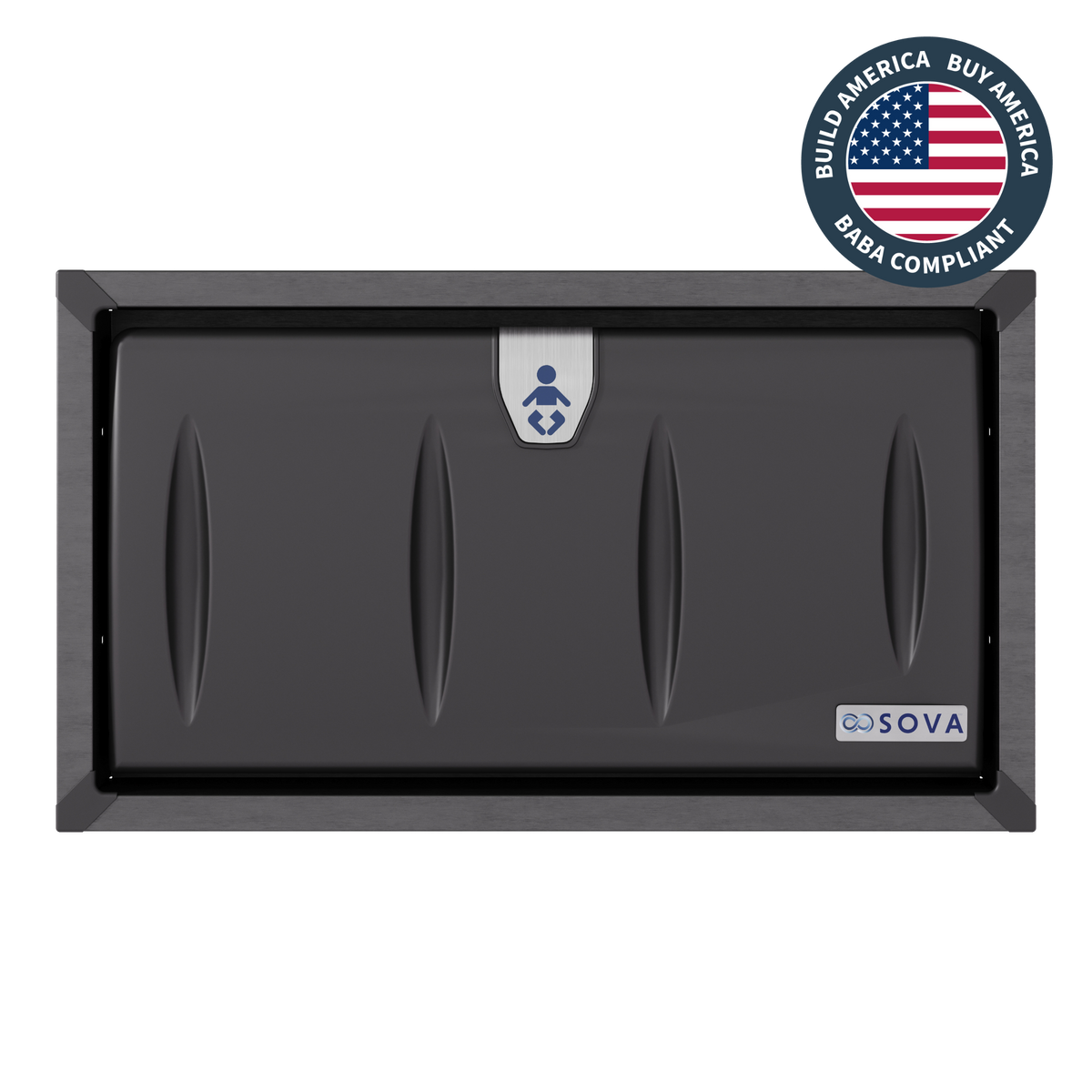 Origin Horizontal Baby Changing Station with Stainless Steel Recessed Frame