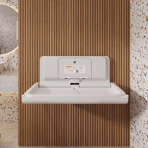 Sova Span Horizontal Baby Changing Station White Granite-Lifestyle_Open