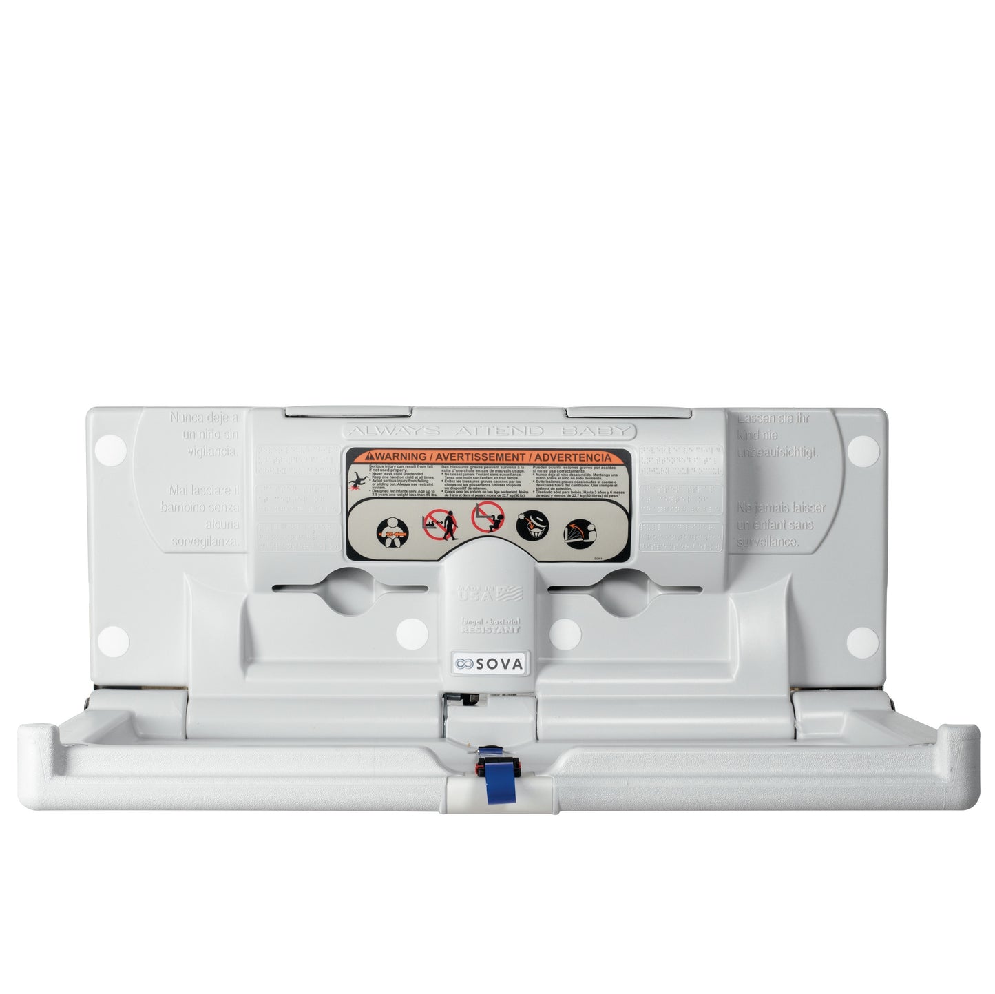 White Origin Horizontal Baby Changing Station open on white background