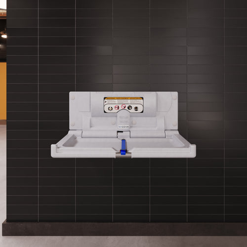 Sova Origin Baby Changing Station-White Granite Lifestyle_Open