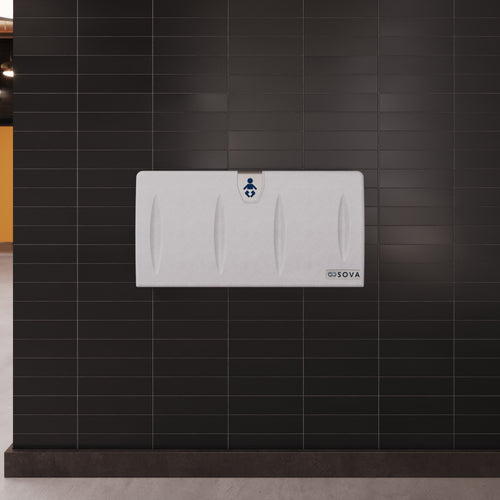 Sova Origin Baby Changing Station-White Granite Lifestyle_Closed
