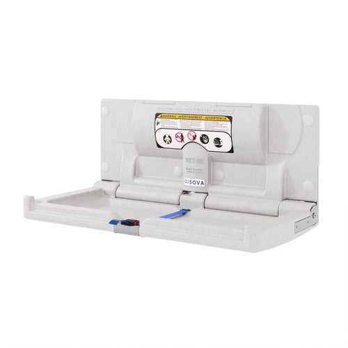 Origin Horizontal Baby Changing Station-White Granite Open