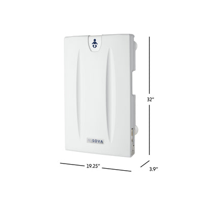 White Origin Vertical Baby Changing station dimensions on a white background