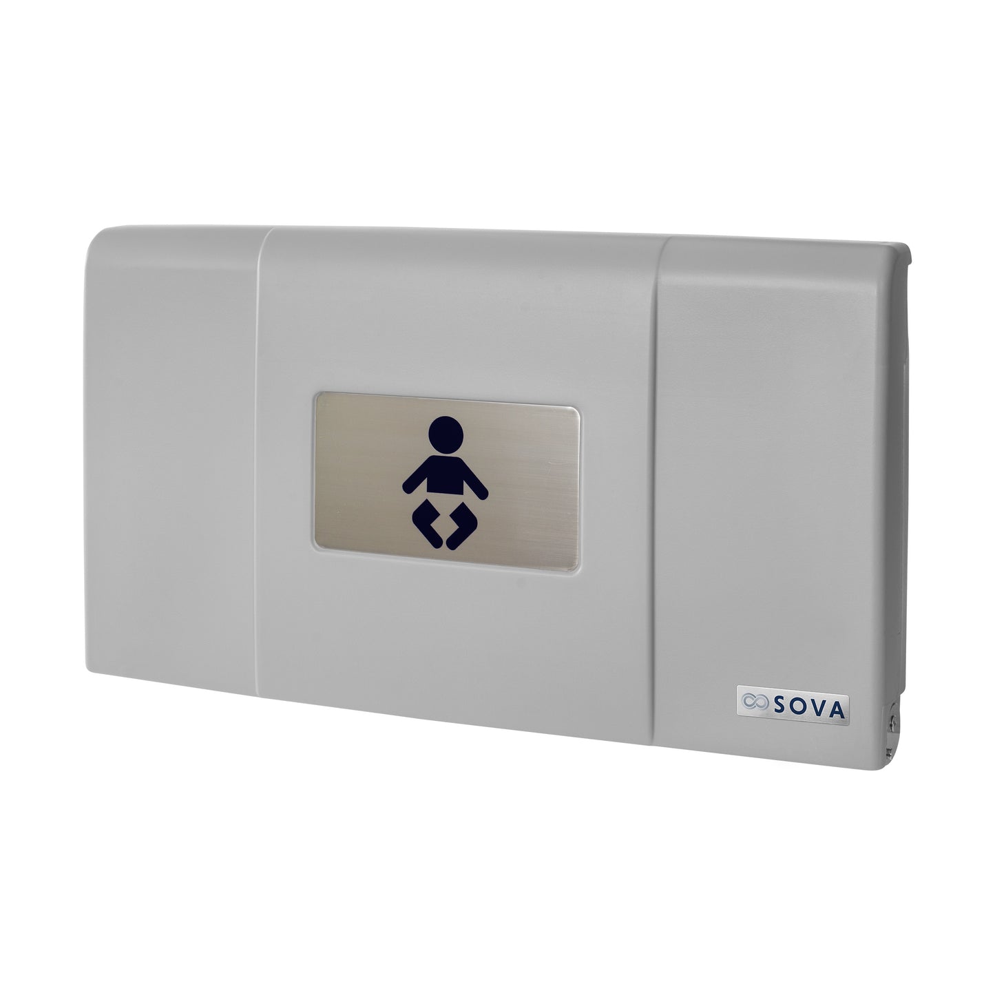 Grey Span Horizontal Baby Changing Station front closed on white background