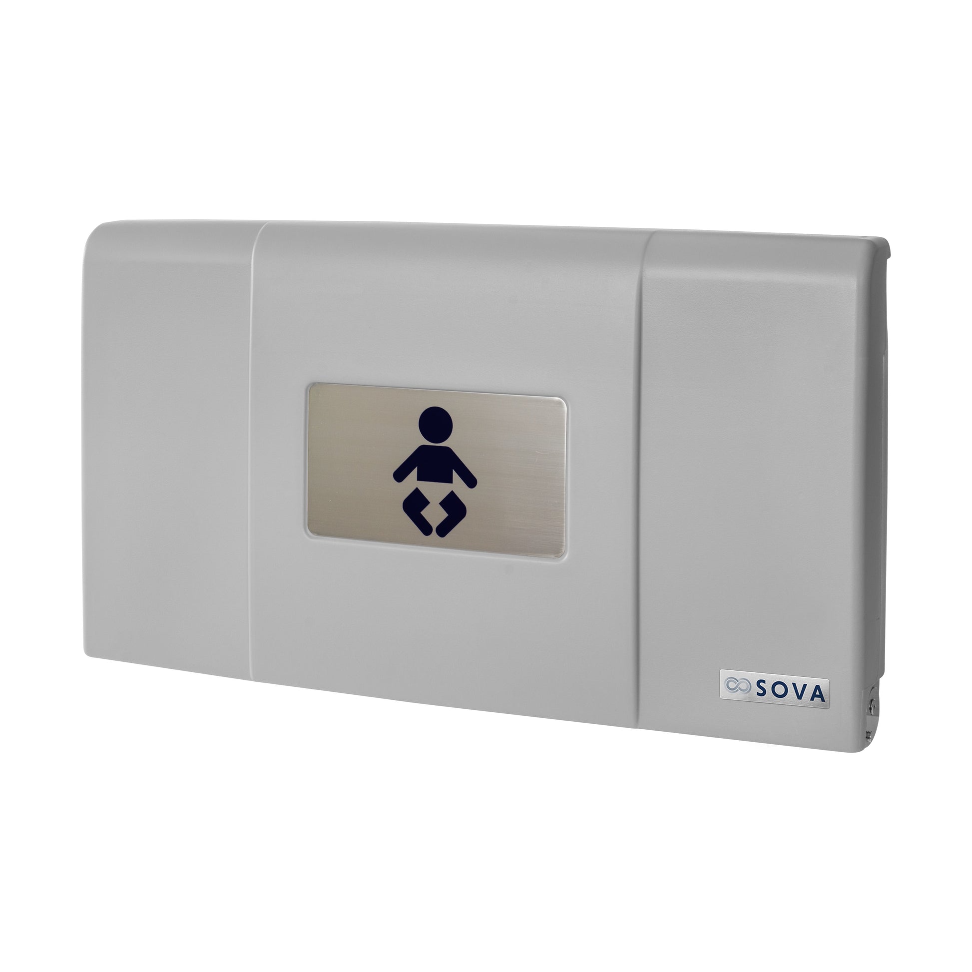 Grey Span Horizontal Baby Changing Station front closed on white background