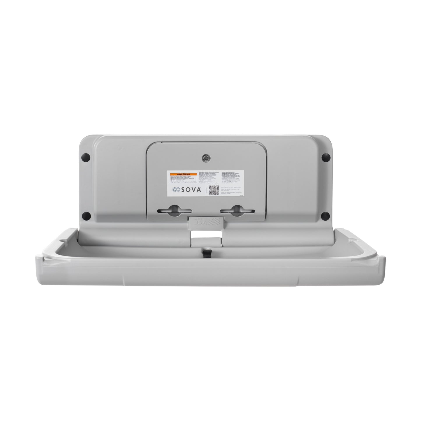 Grey Span Horizontal Baby Changing Station front open on white background