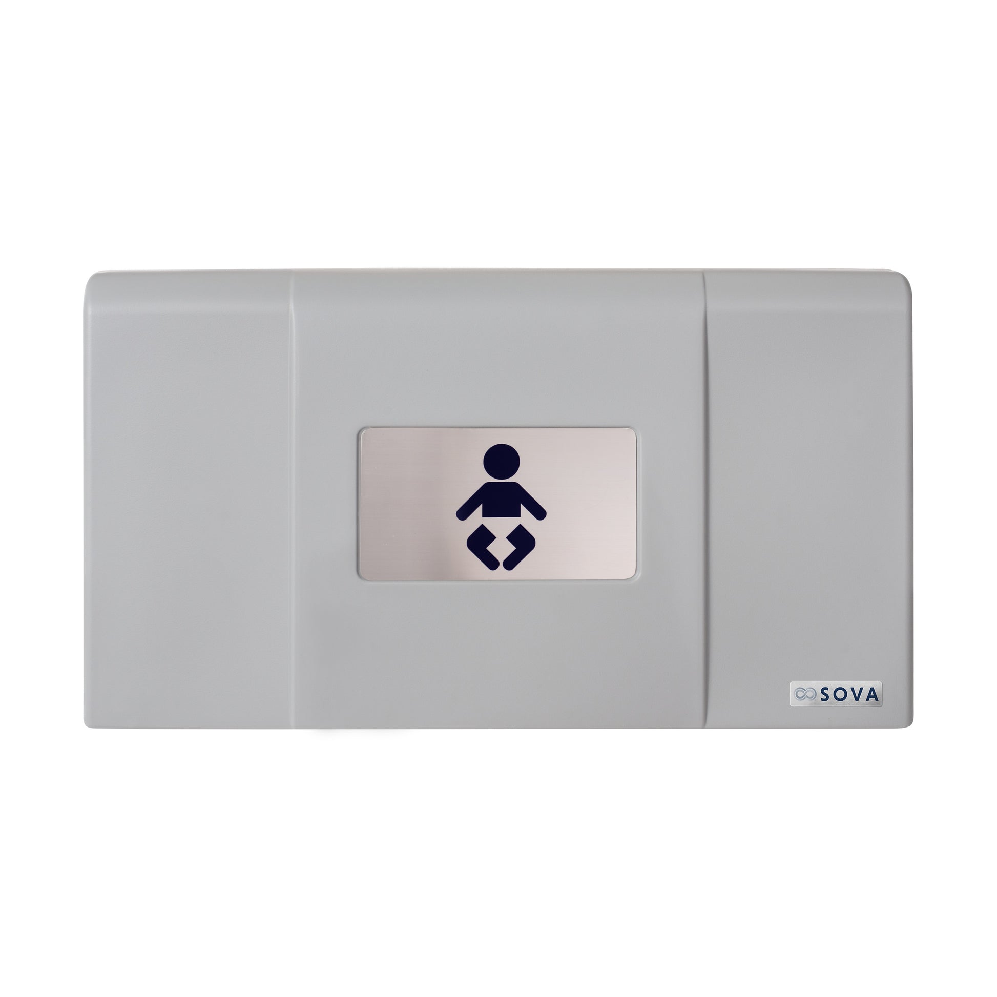 Grey Span Horizontal Baby Changing Station front closed on white background
