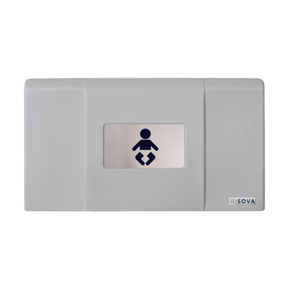 Grey Span Horizontal Baby Changing Station front closed on white background