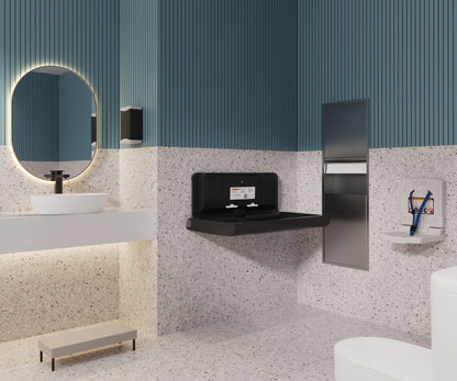 Span Horizontal Baby Changing Station open in a modern bathroom
