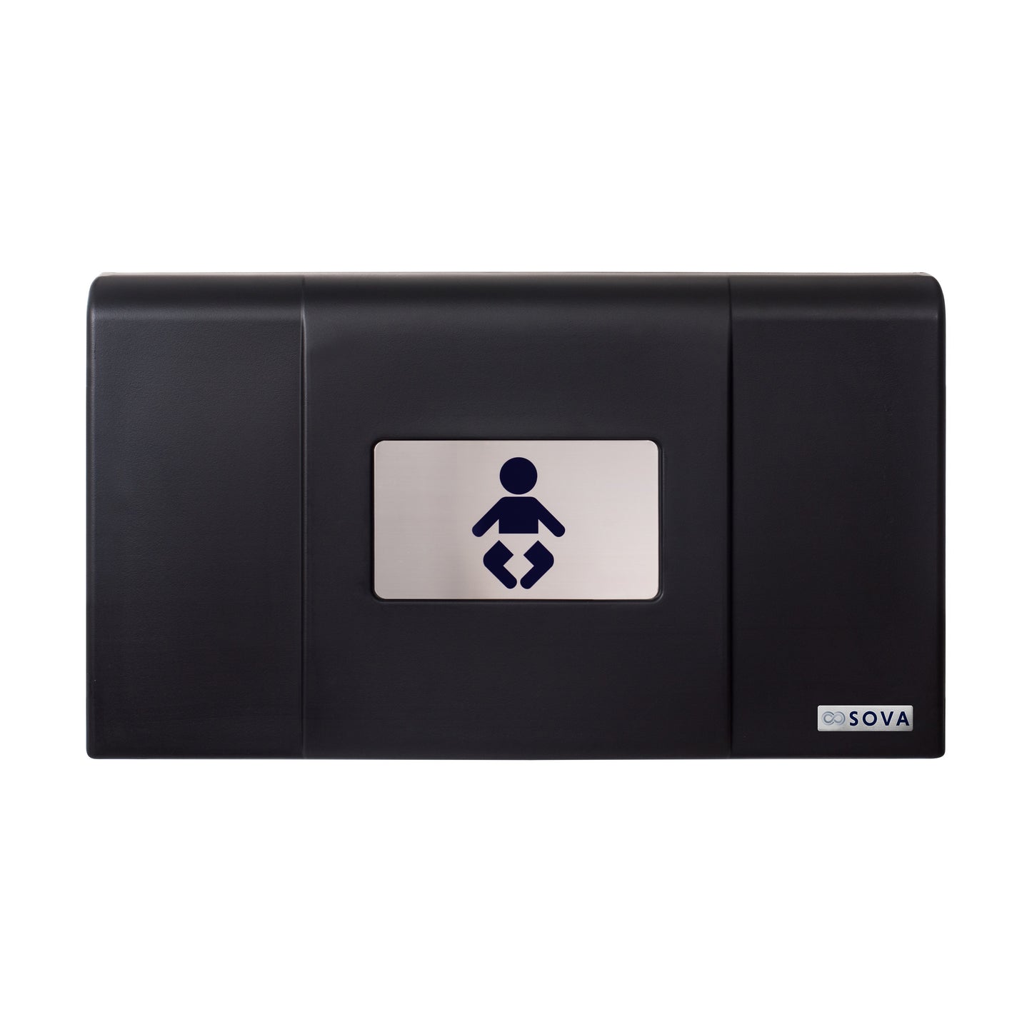 Black Span Horizontal Baby Changing Station front closed on white background