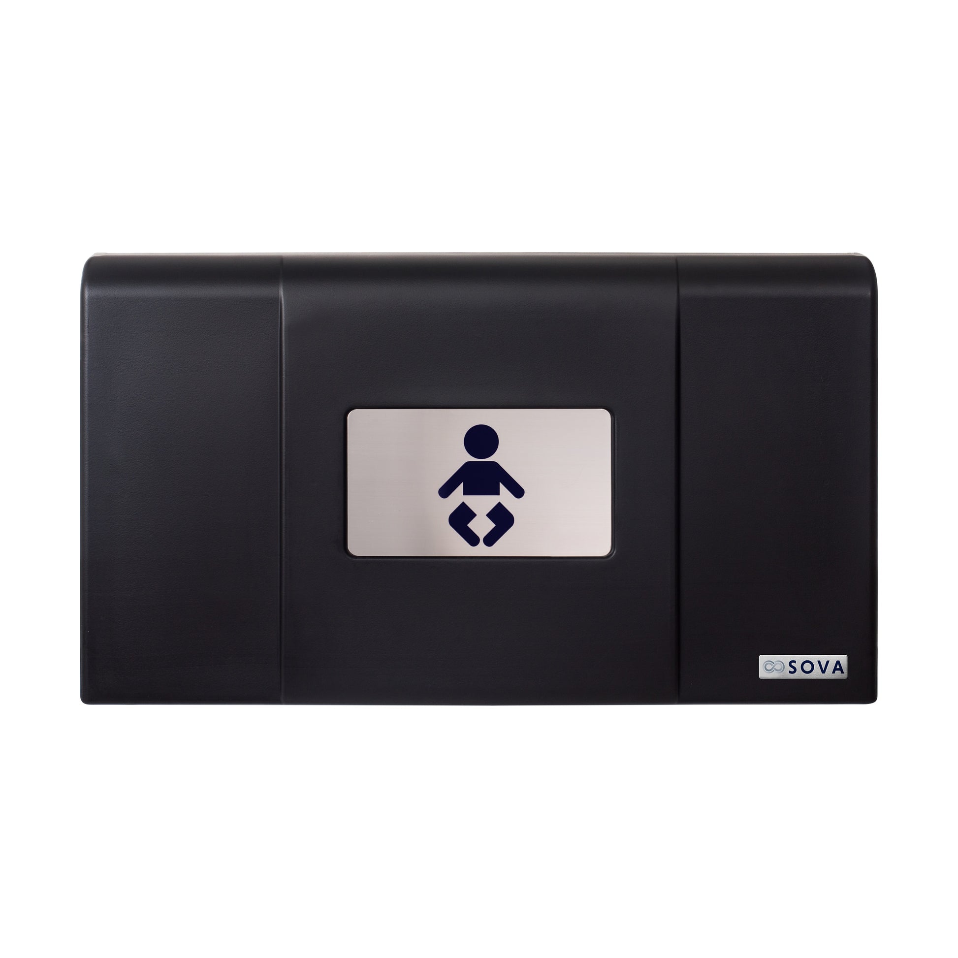 Black Span Horizontal Baby Changing Station front closed on white background
