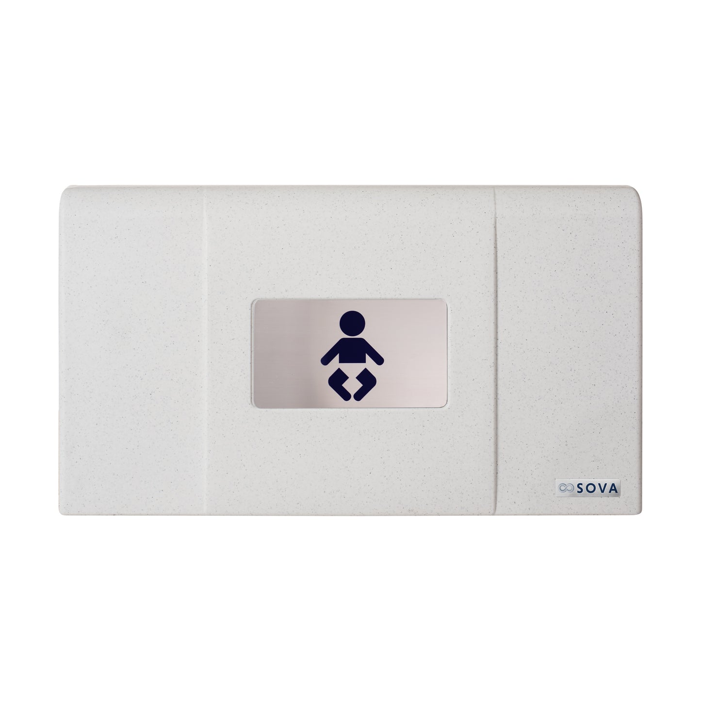White Sova Span Horizontal Baby Changing Station front closed on a white background