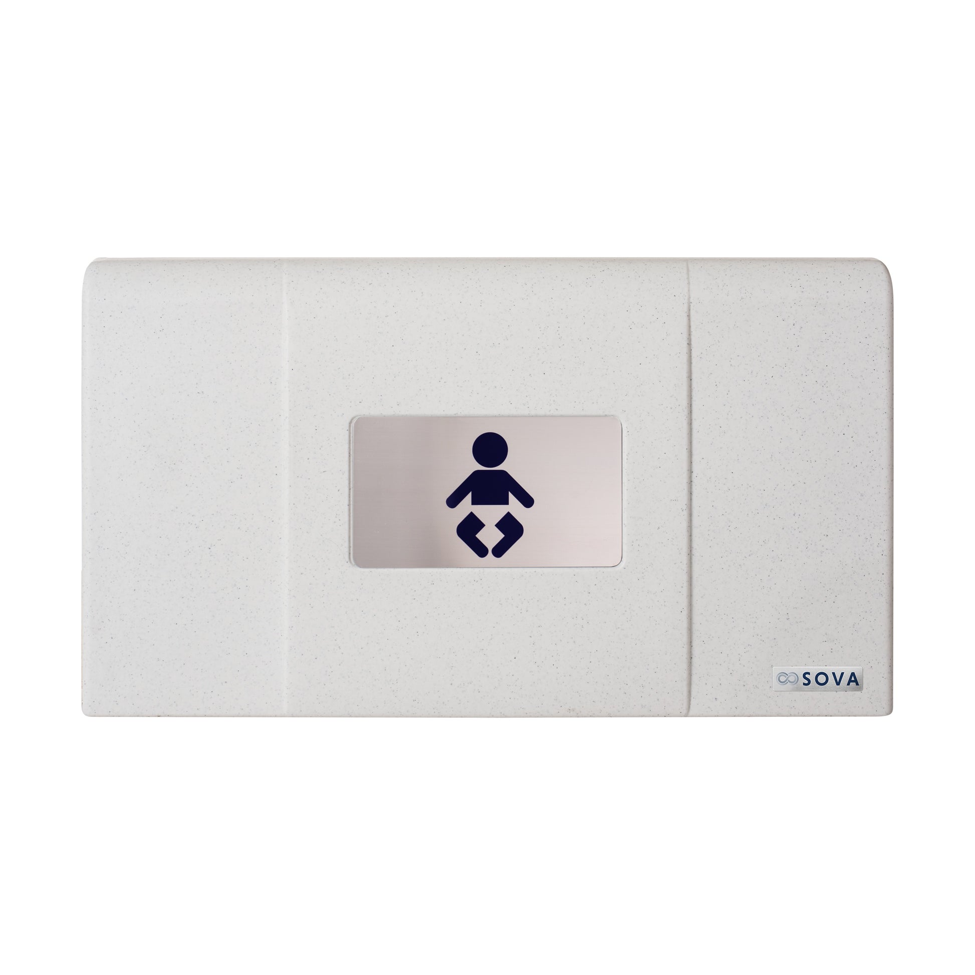 White Sova Span Horizontal Baby Changing Station front closed on a white background
