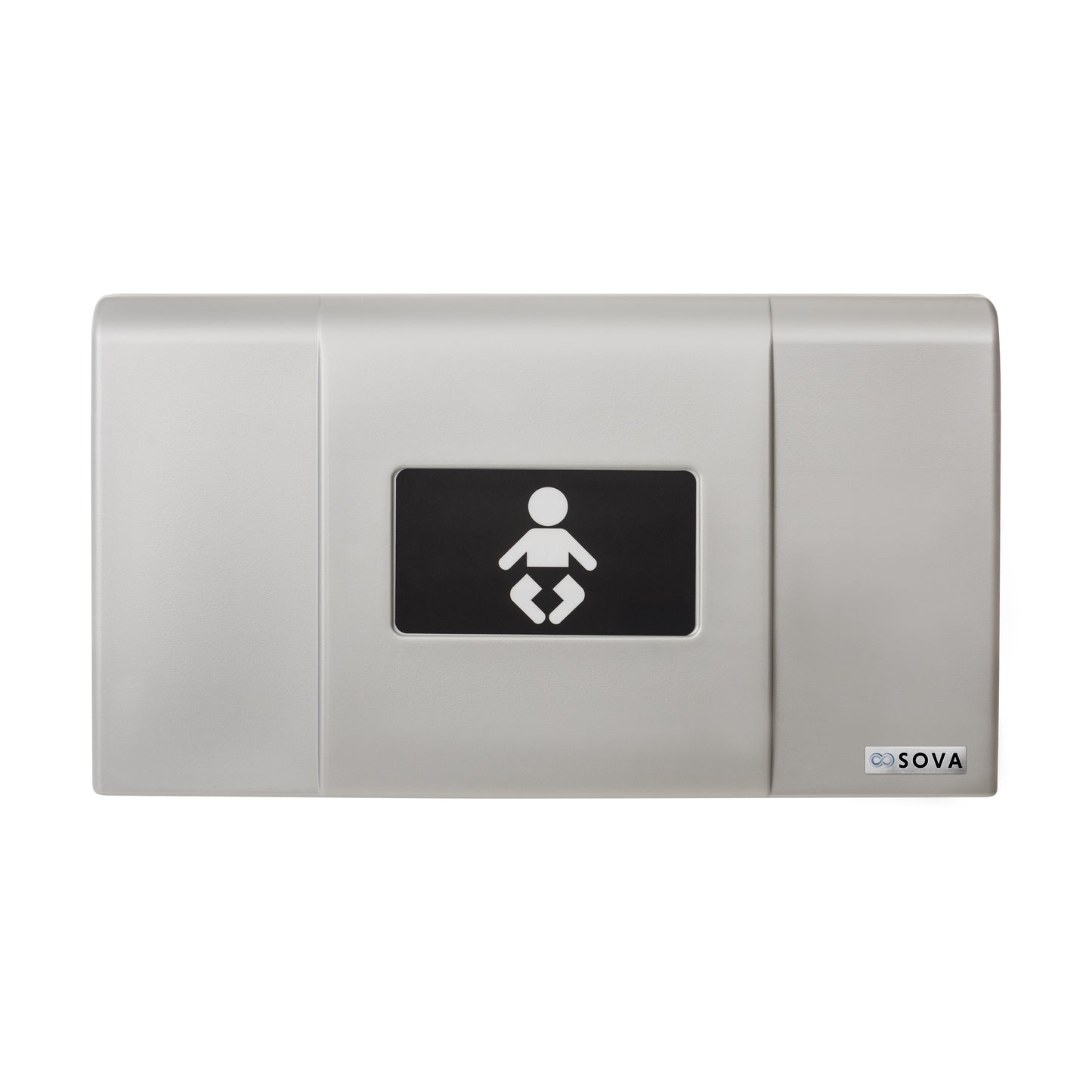 Metallic Sova Span Horizontal Baby Changing Station front closed on a white background