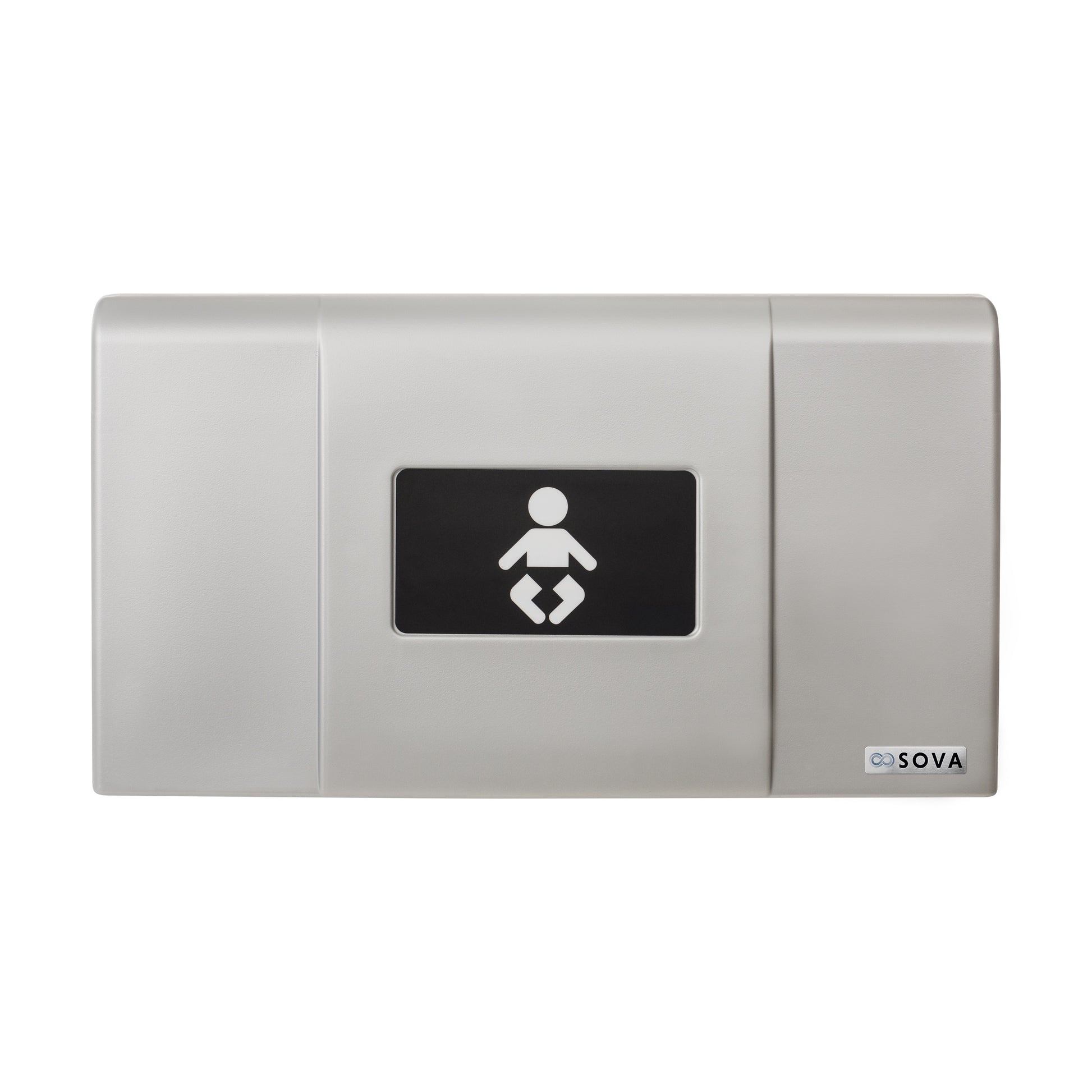 Metallic Sova Span Horizontal Baby Changing Station front closed on a white background