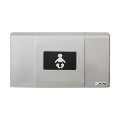 Metallic Sova Span Horizontal Baby Changing Station front closed on a white background