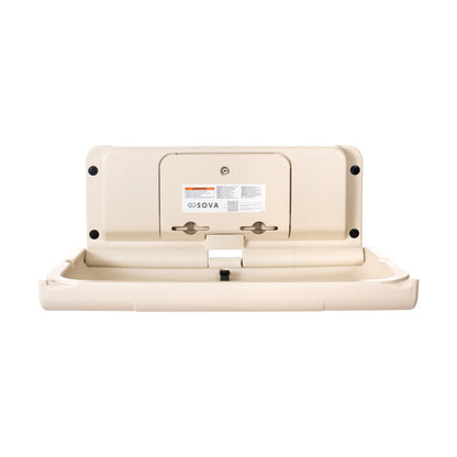 Cream Sova Span Horizontal Baby Changing Station front open on a white background