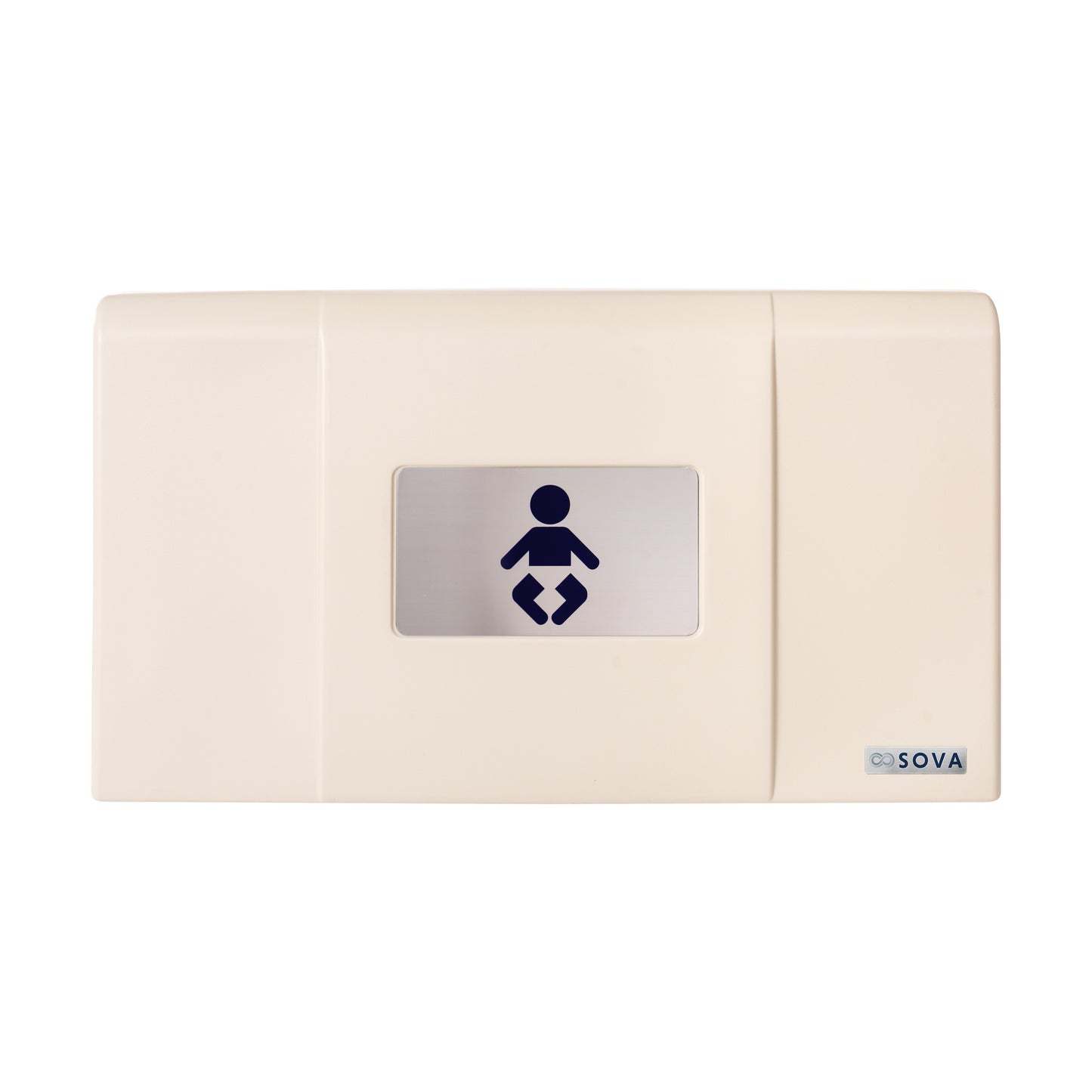 Cream Sova Span Horizontal Baby Changing Station front closed on a white background