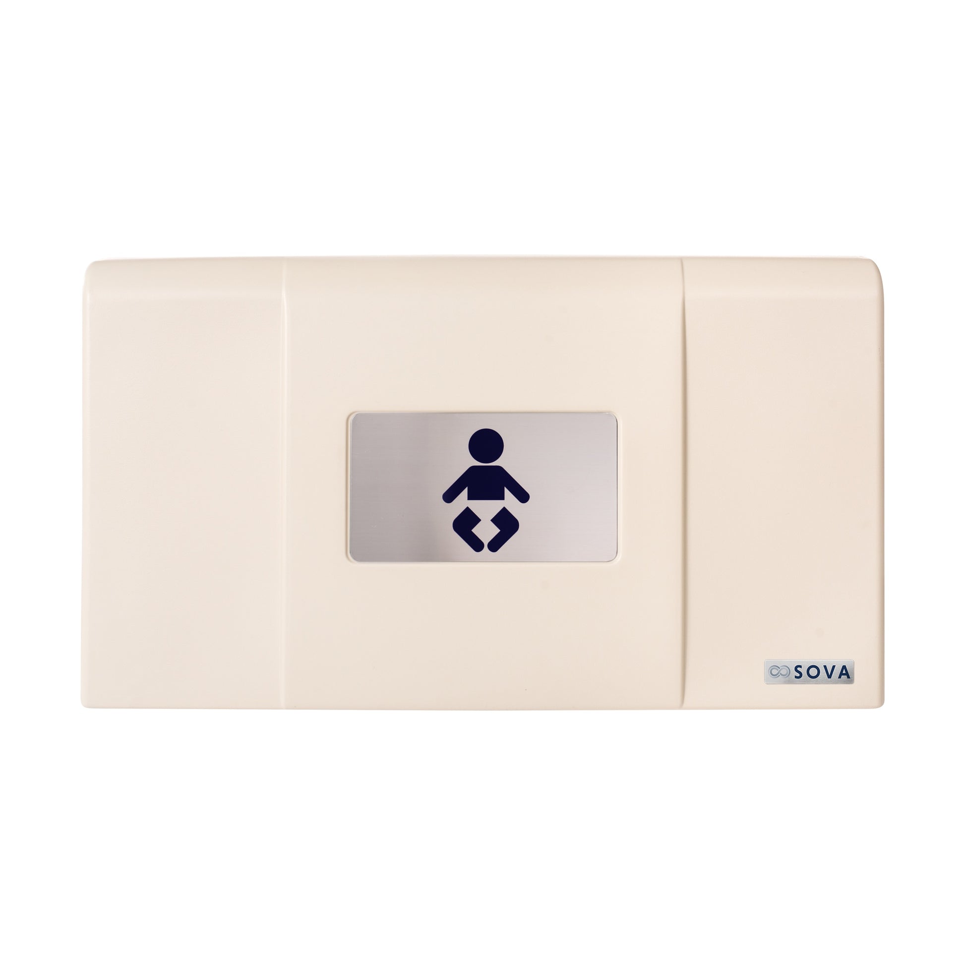 Cream Sova Span Horizontal Baby Changing Station front closed on a white background