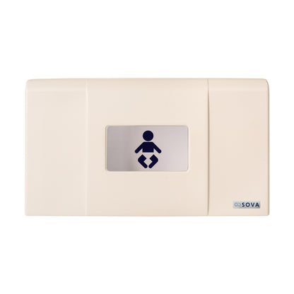 Cream Sova Span Horizontal Baby Changing Station front closed on a white background
