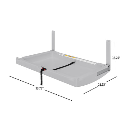 Grey Sova Element Baby Changing Station open dimensions on white background