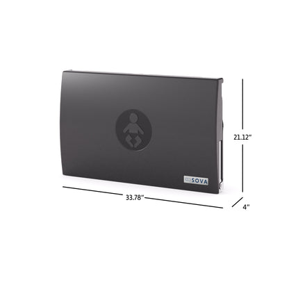 Sova Baby Changing Station dimensions on white background