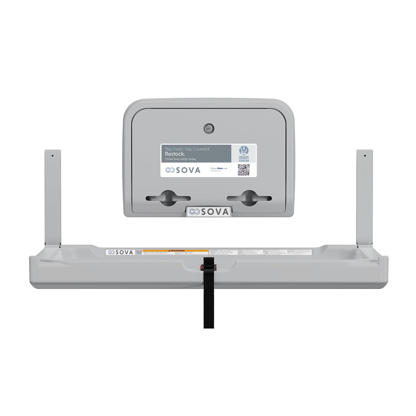 Gray Element Baby Changing Station open on white background