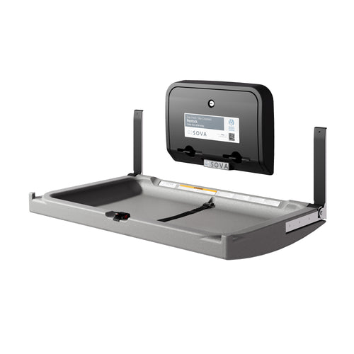 Element Horizontal Baby Changing Station-Dark Gray_Open_w/Liner Dispenser