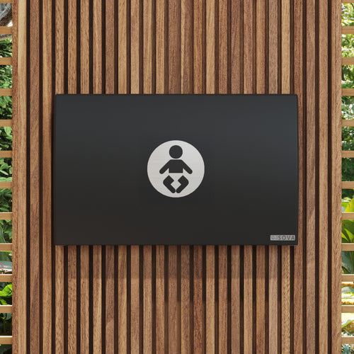 Element XB/LX Baby Changing Station-Black Lifestyle Closed