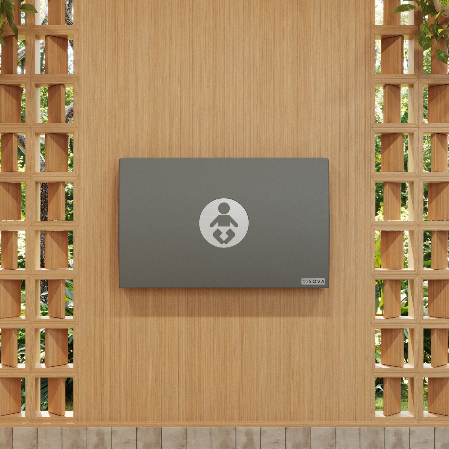 Element LX Horizontal Baby Changing Station with Liner Dispenser and Backsplash