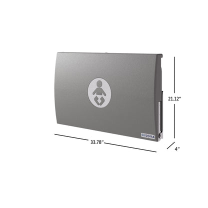 Element LX Horizontal Baby Changing Station with Liner Dispenser and Backsplash