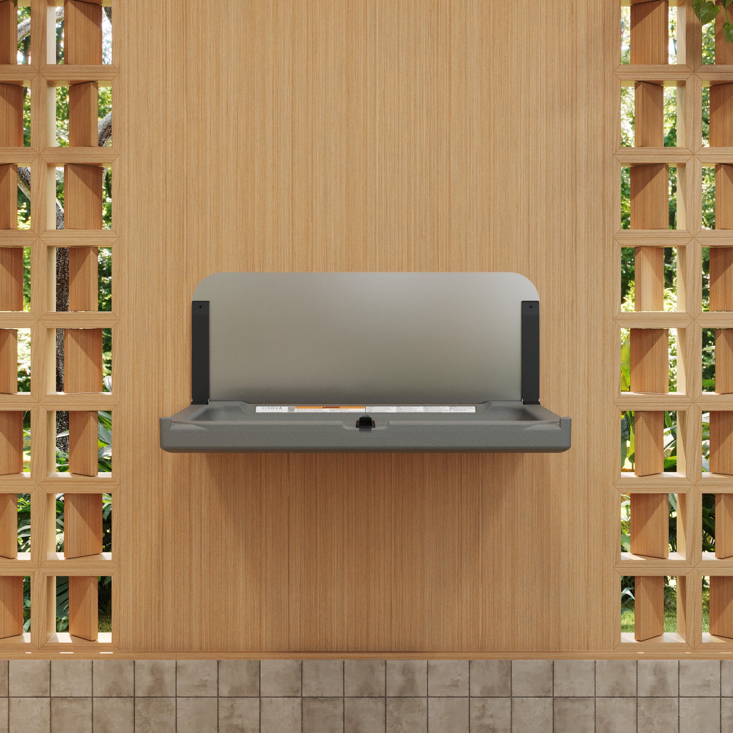 Element XB Horizontal Baby Changing Station with Stainless Steel Backsplash