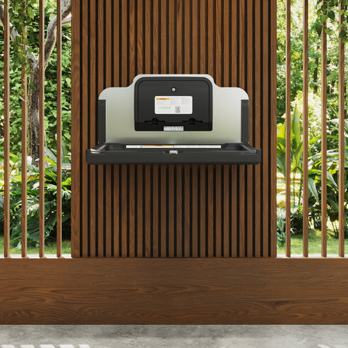 Element LX Baby Changing Station-Black Lifestyle Open