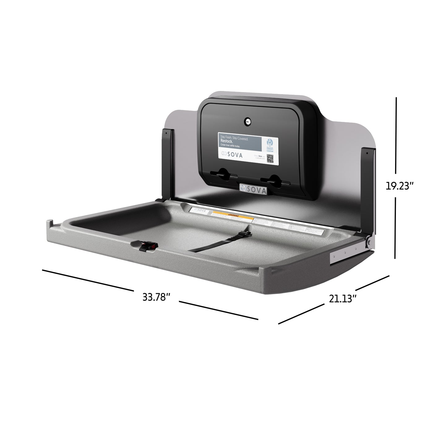 Element LX Horizontal Baby Changing Station with Liner Dispenser and Backsplash