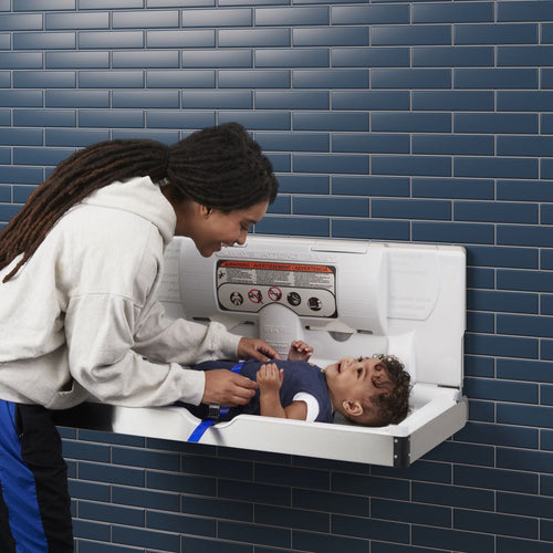 Sova Aura Stainless Frameless Baby Changing Station-Lifestyle-Baby on Tray