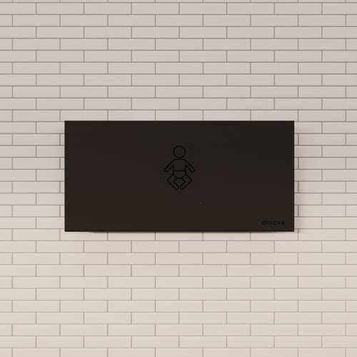 Sova Aura Matte Black Stainless Frameless Baby Changing Station-Lifestyle-Closed