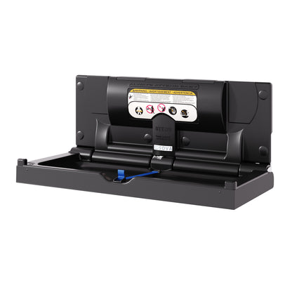 Aura Frameless Surface Mount Horizontal Baby Changing Station w/Full Matte Black Stainless Steel Wrap