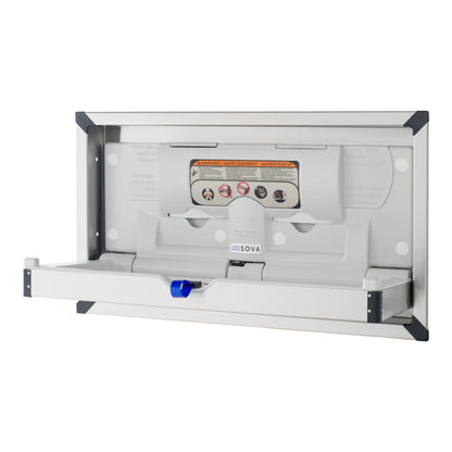 Stainless Steel Vantage Horizontal Baby Changing Station on white background