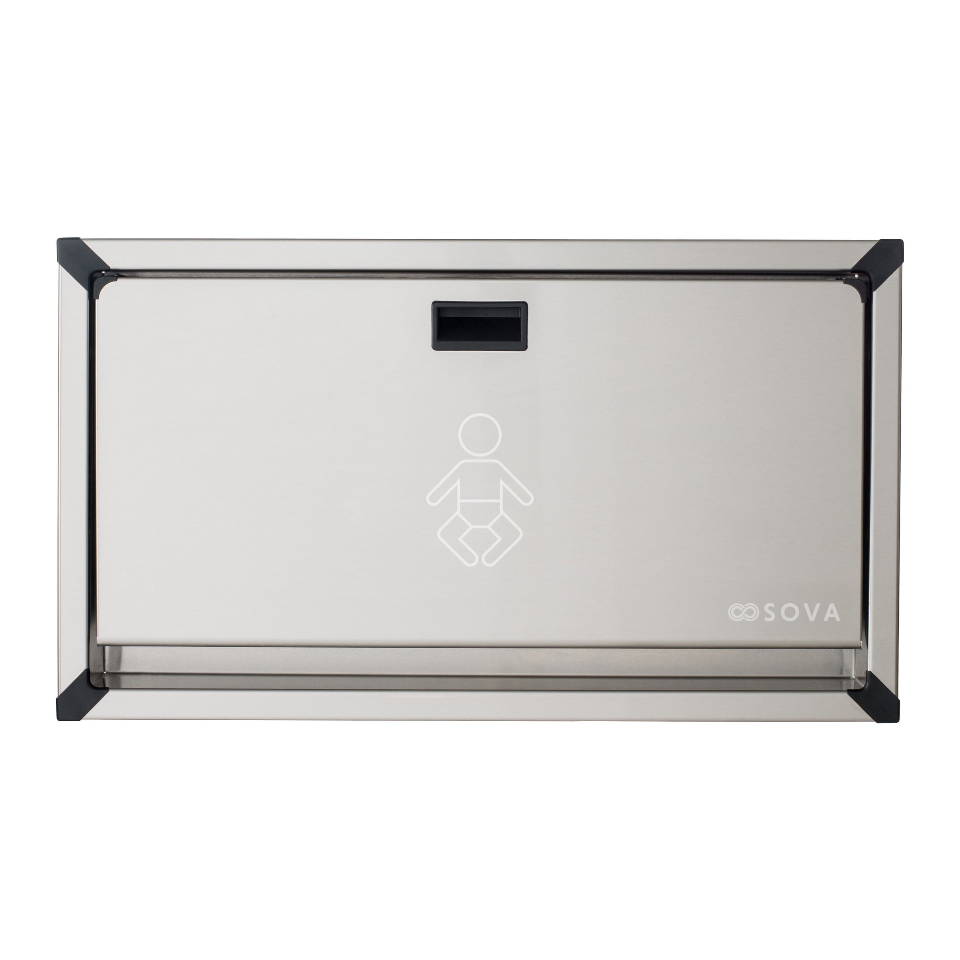 Stainless Steel Vantage Horizontal Baby Changing Station on a white background